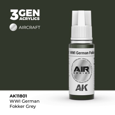 Акрилова фарба WWI German Fokker Grey / Німецький Фоккер Сірий WWI AIR АК-interactive AK11801 детальное изображение AIR Series AK 3rd Generation