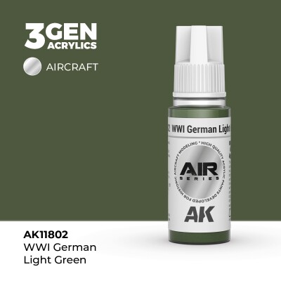 Акриловая краска WWI German Light Green / Светло-зеленый немецкий WWI AIR АК-интерактив AK11802 детальное изображение AIR Series AK 3rd Generation