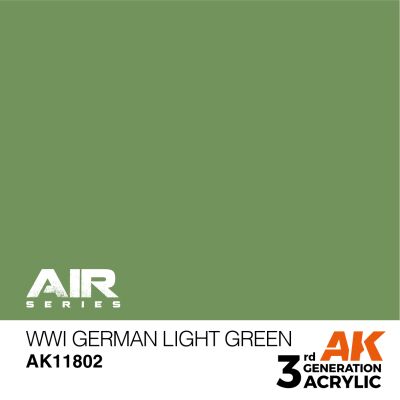 Акрилова фарба WWI German Light Green / Світло-зелений німецький WWI AIR АК-інтерактив AK11802 детальное изображение AIR Series AK 3rd Generation