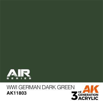 Акриловая краска WWI German Dark Green / Немецкий темно-зеленый WWI AIR АК-интерактив AK11803 детальное изображение AIR Series AK 3rd Generation