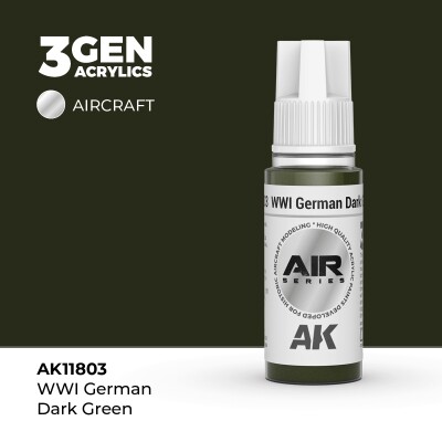 Акриловая краска WWI German Dark Green / Немецкий темно-зеленый WWI AIR АК-интерактив AK11803 детальное изображение AIR Series AK 3rd Generation
