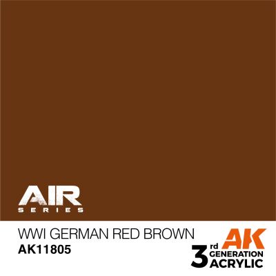 Акриловая краска WWI German Red Brown / Немецкий красно-коричневый WWI AIR АК-интерактив AK11805 детальное изображение AIR Series AK 3rd Generation