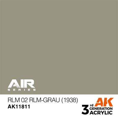 Акриловая краска RLM 02 RLM-Grau (1938) / Серо-коричневый AIR АК-интерактив AK11811 детальное изображение AIR Series AK 3rd Generation