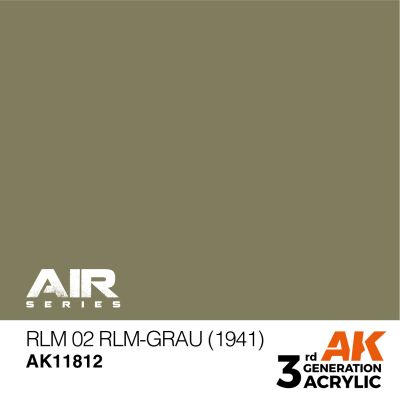Акриловая краска RLM 02 RLM-Grau (1941) / Серо-коричневый AIR АК-интерактив AK11812 детальное изображение AIR Series AK 3rd Generation