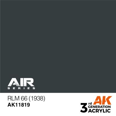 Акрилова фарба RLM 66 (1938) / Чорний AIR АК-interactive AK11819 детальное изображение AIR Series AK 3rd Generation
