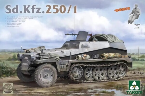 Набір із трьох моделей Sd.Kfz 250/1 + Sd.Kfz 250/3 «Greif» + фігурка Erwin Rommel в 1/16 Takom 2194W детальное изображение Бронетехника 1/35 Бронетехника