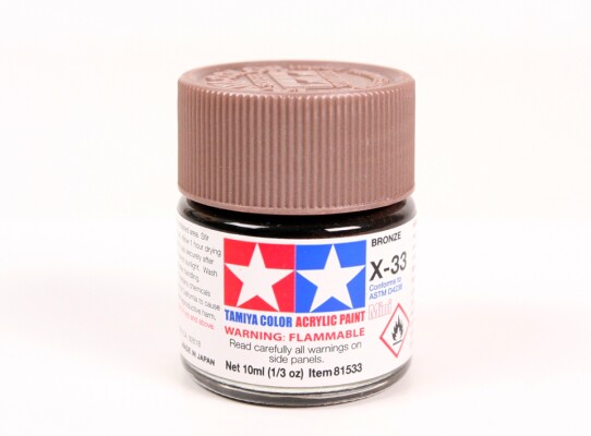 Alcohol-based acrylic paint Metallic Bronze 10ml Tamiya X-33 детальное изображение Акриловые краски Краски