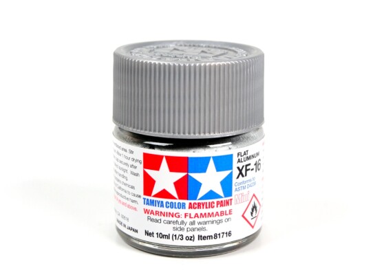 Alcohol-based acrylic paint Flat Aluminum Metallic Tamiya 10ml XF-16 детальное изображение Акриловые краски Краски