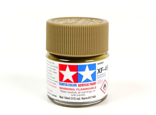 Alcohol-based acrylic paint Khaki Tamiya 10ml XF-49 детальное изображение Акриловые краски Краски