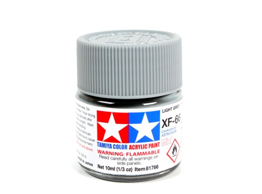 Alcohol-based acrylic paint Light Grey Tamiya 10ml XF-66 детальное изображение Акриловые краски Краски