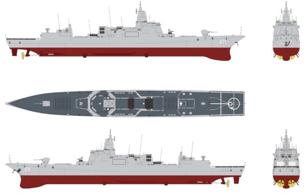 Сборная модель 1/350 эсминец ВМС Китая Тип 055 DDG Бронко NB5055 детальное изображение Флот 1/350 Флот