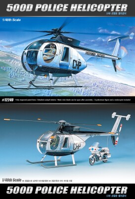 Збірна модель 1/48 Поліцейський вертоліт HUGHES 500D Academy 12249 детальное изображение Вертолеты 1/48 Вертолеты