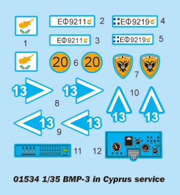 Сборная модель 1/35 БМП-3 на вооружении Кипра Трумпетер 01534 детальное изображение Бронетехника 1/35 Бронетехника