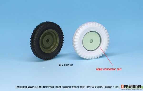 preview U.S M2/M3/M16 Halftrack Front Sagged Wheel set (1)( for AFV club, Dragon 1/35)