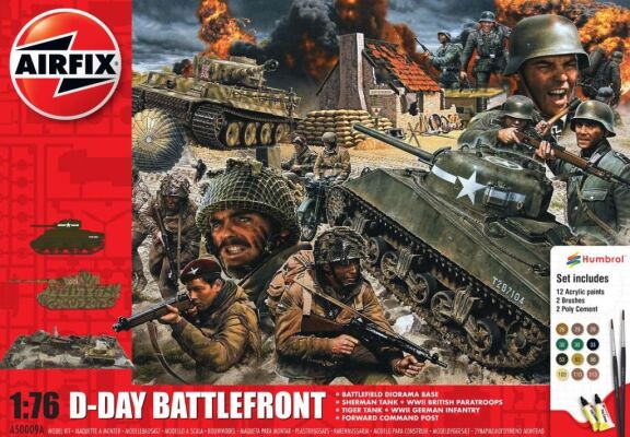 Збірна модель 1/76 стартовий набір діорама &quot;D-Day Battlefront&quot; Airfix A50009A детальное изображение Диорамы 