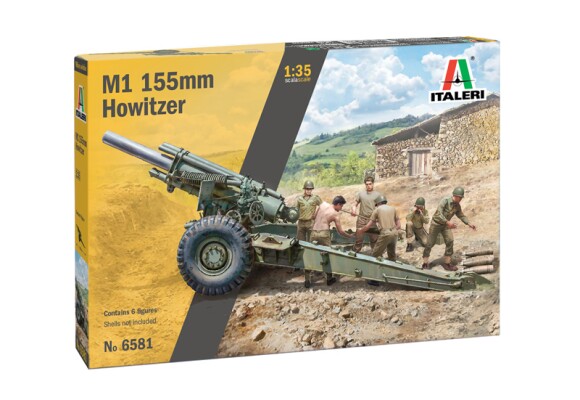 Збірна модель 1/35 155-мм гаубиця М1 з розрахунком Italeri 6581 детальное изображение Артиллерия 1/35 Артиллерия