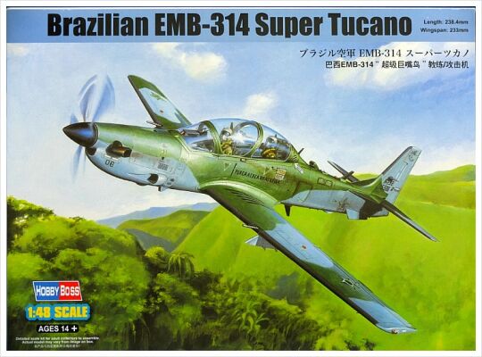 Сборная модель бразильского штурмовика EMB314 Super Tucano детальное изображение Самолеты 1/48 Самолеты