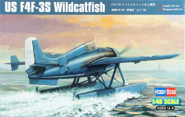 Збірна модель американського винищувача US F4F-3S Wildcatfish детальное изображение Самолеты 1/48 Самолеты
