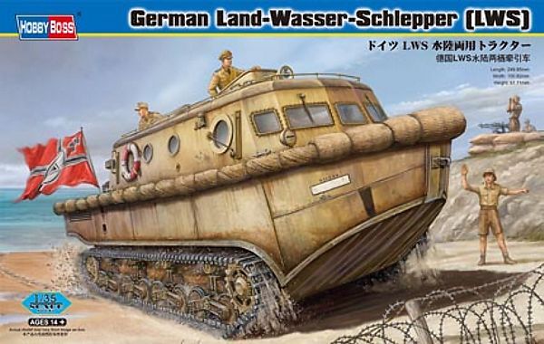 Збірна модель німецької броньованої машини Land-Wasser-Schlepper (LWS) amphibious tractor Early production детальное изображение Бронетехника 1/35 Бронетехника