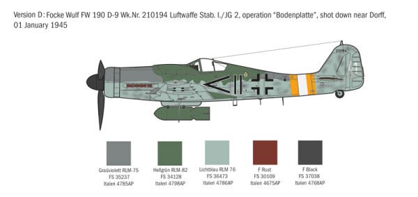 Збірна модель 1/72 Літак FW 190 D-9 Italeri 1312 детальное изображение Самолеты 1/72 Самолеты