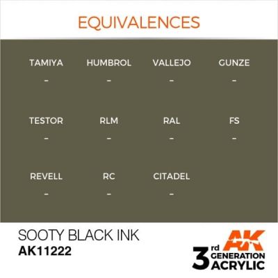 Акриловая краска SOOTY BLACK – ГРЯЗНЫЙ ЧЕРНЫЙ / INK АК-интерактив AK11222 детальное изображение General Color AK 3rd Generation