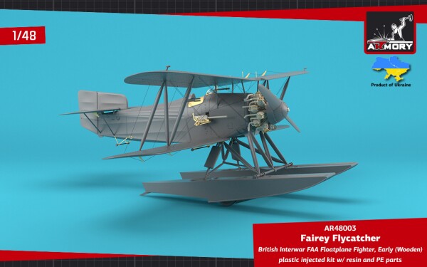 Сборная модель 1/48 Британский истребитель FAA Fairey Flycatcher в межвоенный период, гидроплан детальное изображение Самолеты 1/48 Самолеты