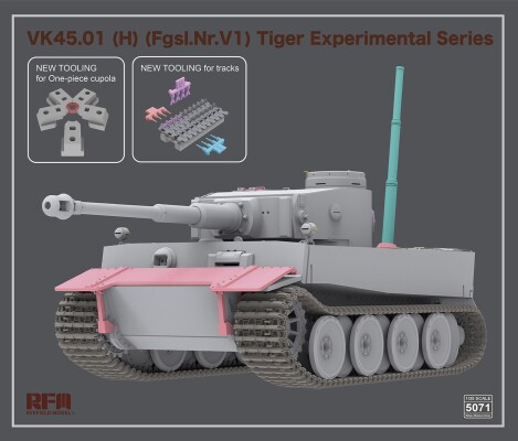 Scale model 1/35 Tank VK45.01(H) (Fgsl.Nr.V1) Tiger experimental series Rye Field Model RM-5071 детальное изображение Бронетехника 1/35 Бронетехника