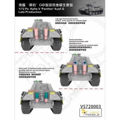 Збірна модель 1/72 Танк Pz.Kpfw.V Panther Ausf.G пізніх випусків Vespid Models VS720003 детальное изображение Бронетехника 1/72 Бронетехника