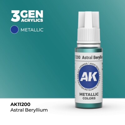 Акриловая краска ASTRAL BERYLLIUM METALLIC - ЗВЕЗДНЫЙ БЕРИЛЛИЙ МЕТАЛЛИК / INK АК-интерактив AK11200 детальное изображение Металлики и металлайзеры Модельная химия