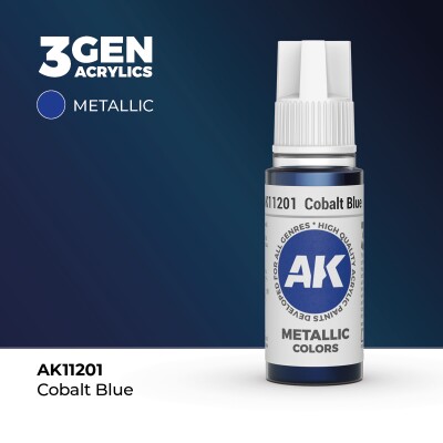 Акриловая краска COBALT BLUE METALLIC - КОБАЛЬТОВЫЙ СИНИЙ МЕТАЛЛИК / INK АК-интерактив AK11201 детальное изображение Металлики и металлайзеры Модельная химия