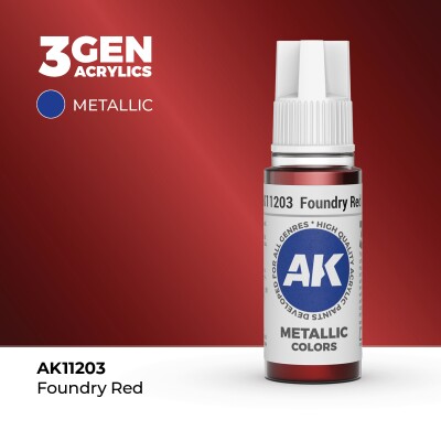 Акриловая краска FOUNDRY RED METALLIC - ЛИТЕЙНЫЙ КРАСНЫЙ МЕТАЛЛИК / INK АК-интерактив AK11203 детальное изображение Металлики и металлайзеры Модельная химия