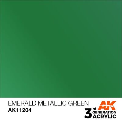 Acrylic paint EMERALD METALLIC GREEN METALLIC / INK АК-Interactive AK11204 детальное изображение Металлики и металлайзеры Модельная химия