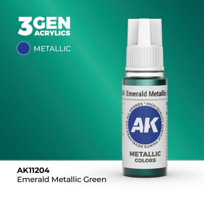 Акриловая краска EMERALD METALLIC GREEN METALLIC - ИЗУМРУДНЫЙ МЕТАЛЛИК / INK АК-интерактив AK11204 детальное изображение Металлики и металлайзеры Модельная химия