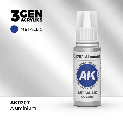Акриловая краска ALUMINIUM METALLIC - АЛЮМИНИЕВЫЙ МЕТАЛЛИК / INK АК-интерактив AK11207 детальное изображение Металлики и металлайзеры Модельная химия