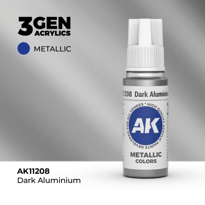Акриловая краска DARK ALUMINIUM METALLIC - ТЕМНО-АЛЮМИНИЕВЫЙ МЕТАЛЛИК / INK АК-интерактив AK11208 детальное изображение Металлики и металлайзеры Модельная химия