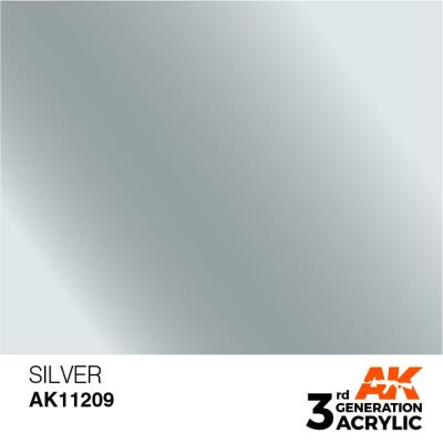 Acrylic paint SILVER METALLIC / INK АК-Interactive AK11209 детальное изображение Металлики и металлайзеры Модельная химия