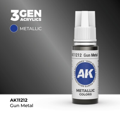 Акрилова фарба GUN METAL METALLIC - ЗБРОЙОВИЙ МЕТАЛІК / INK АК-Interactive AK11212 детальное изображение Металлики и металлайзеры Модельная химия