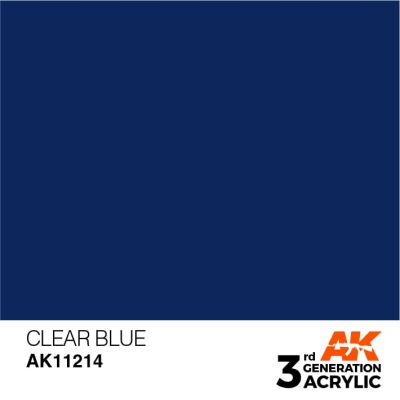 Акриловая краска CLEAR BLUE STANDARD - ПРОЗРАЧНЫЙ СИНИЙ / INK АК-интерактив AK11214 детальное изображение General Color AK 3rd Generation