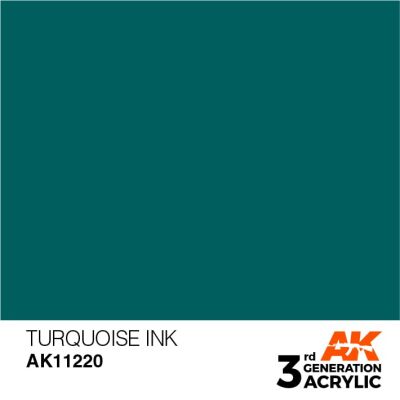 Акрилова фарба TURQUOISE – БІРЮЗОВИЙ / INK АК-Interactive AK11220 детальное изображение General Color AK 3rd Generation