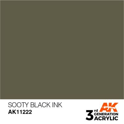 Акриловая краска SOOTY BLACK – ГРЯЗНЫЙ ЧЕРНЫЙ / INK АК-интерактив AK11222 детальное изображение General Color AK 3rd Generation