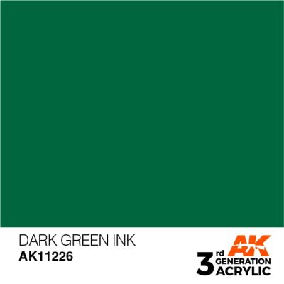 Acrylic paint DARK GREEN / INK АК-Interactive AK11226 детальное изображение General Color AK 3rd Generation