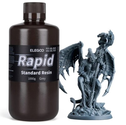 Фотополімерна смола ELEGOO Rapid Standard Resin &quot;Grey&quot; (сіра) 1кг детальное изображение Смола для 3D принтеров 3D печать