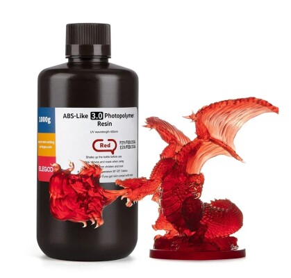 Фотополімерна смола ELEGOO ABS-Like 3.0 resin &quot;Clear Red&quot; (прозоро-червона) 1кг детальное изображение Смола для 3D принтеров 3D печать
