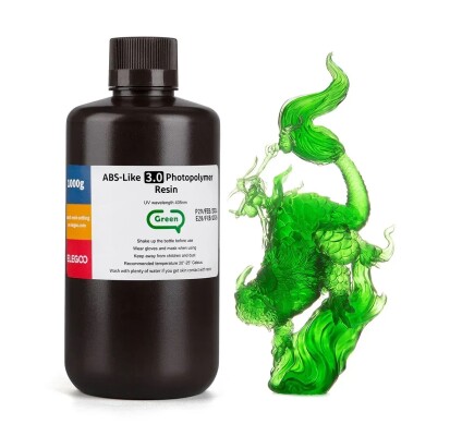 Фотополімерна смола ELEGOO ABS-Like 3.0 resin &quot;Clear Green&quot; (прозоро-зелена) 1кг детальное изображение Смола для 3D принтеров 3D печать