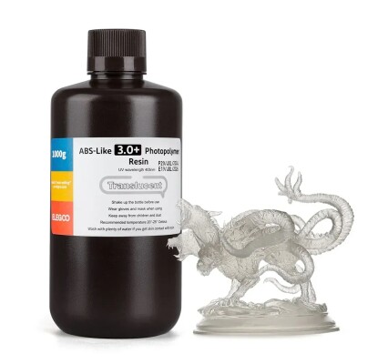 Фотополімерна смола ELEGOO ABS-Like 3.0 plus resin &quot;Translucent&quot; (напівпрозора) 1кг детальное изображение Смола для 3D принтеров 3D печать
