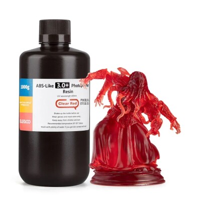 Фотополімерна смола ELEGOO ABS-Like 3.0 plus resin &quot;Clear Red&quot; (прозоро-червона) 1кг детальное изображение Смола для 3D принтеров 3D печать