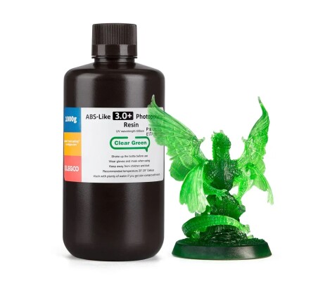 Фотополімерна смола ELEGOO ABS-Like 3.0 plus resin &quot;Clear Green&quot; (прозоро-зелена) 1кг детальное изображение Смола для 3D принтеров 3D печать
