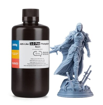 Фотополімерна смола ELEGOO ABS-Like 3.0 pro resin &quot;Grey&quot; (сіра) 1кг детальное изображение Смола для 3D принтеров 3D печать