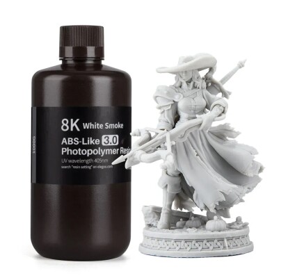 Фотополімерна смола ELEGOO ABS-Like 3.0 8k resin &quot;White Smoke&quot; (димчасто-біла) 1кг детальное изображение Смола для 3D принтеров 3D печать