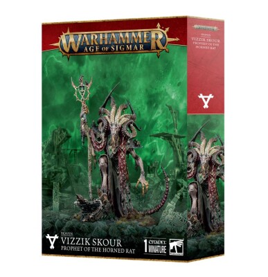 AGE OF SIGMAR: SKAVEN - VIZZIK SKOUR PROPHET HORNED RAT детальное изображение Чумные Скавены GRAND ALLIANCE CHAOS